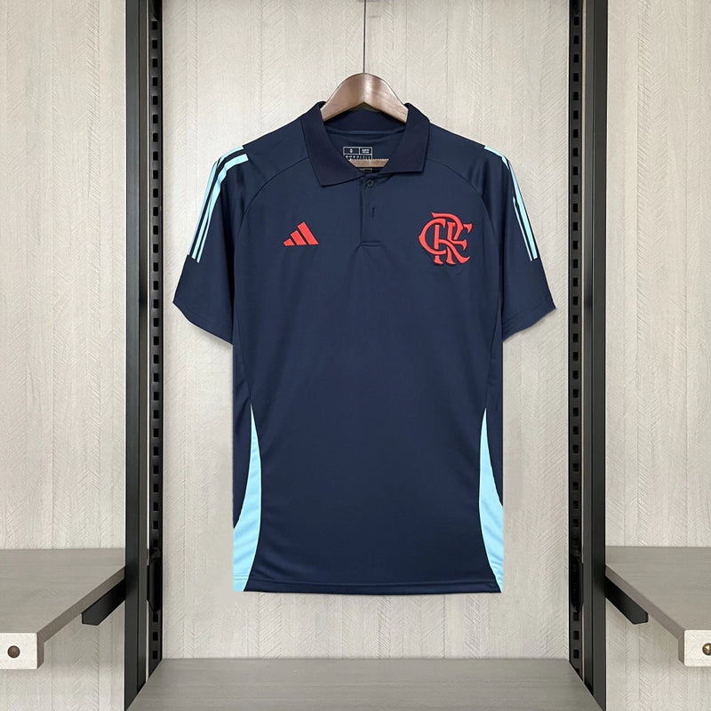 Camisa Flamengo Polo Treino Azul Escura 2025/26 Torcedor Masculina