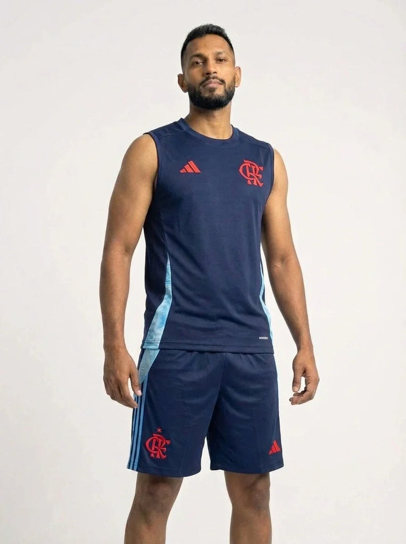 Kit Regata/Short Flamengo Azul Escuro 25/26