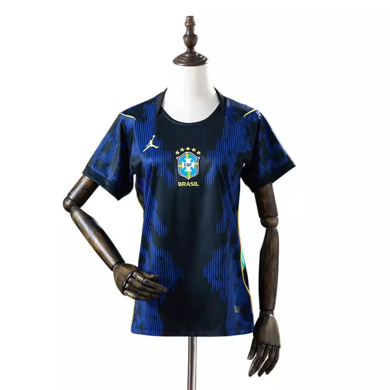 Camisa Torcedor Brasil II Copa 2026 Feminina - Azul E Preta