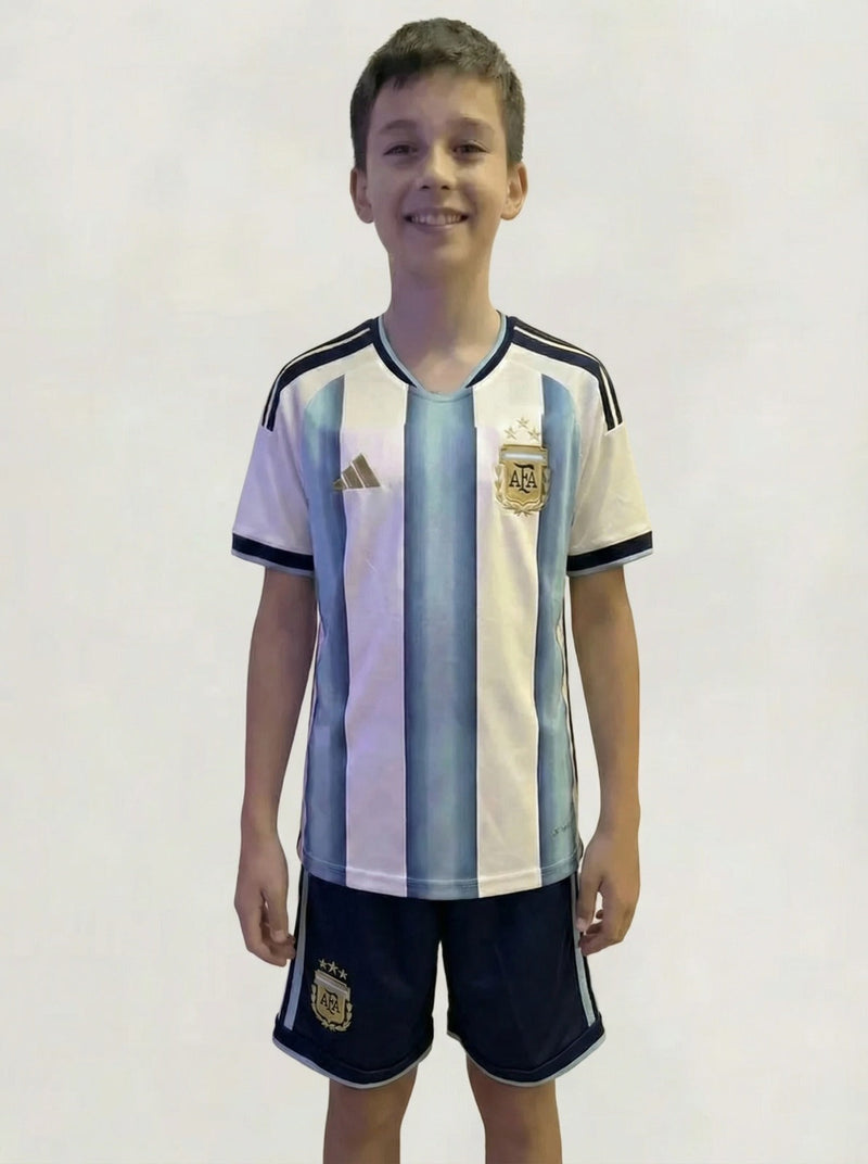 Kit Infantil Seleção Argentina Listrado I 26/27
