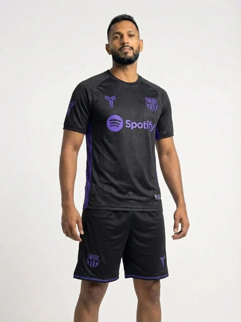 Kit Camisa/Short Barcelona Preto/Roxo 25/26