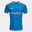 Camisa Cruzeiro IIi 25/26 Torcedor Adidas Masculina - Azul E Dourada