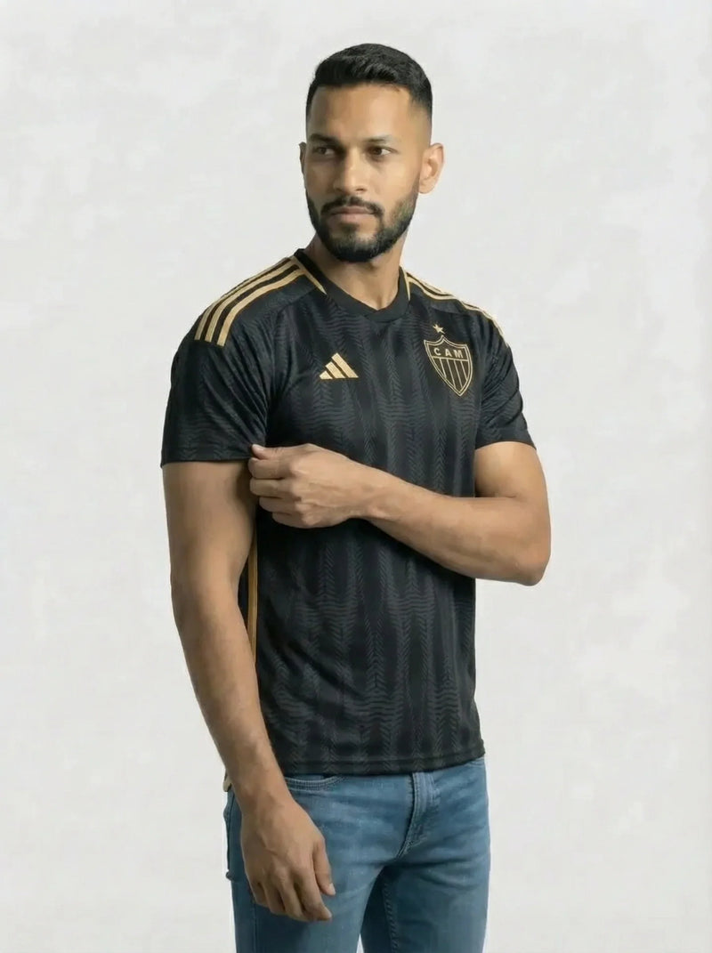 Camisa Atlético Mineiro Preta E Dourado IIi 25/26