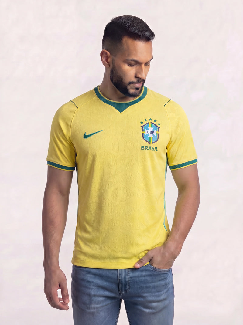 Camisa Jogador Seleção Brasil Amarela I 1.1 Idêntica A Original 26/27