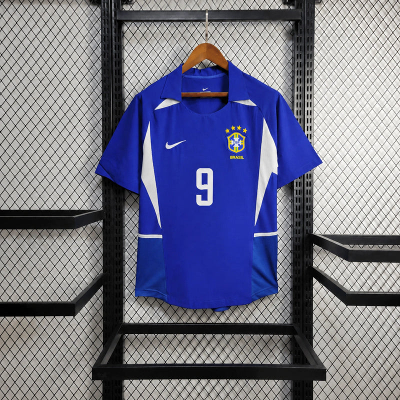 Camisa Brasil II 2002 Retrô Masculina - Tecido Tactel