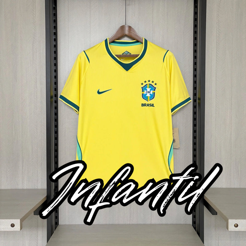 Camisa Infantil Brasil I 2026 Unissex (Veste Adulta P E M)